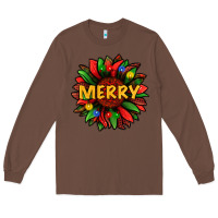 Chestnut merry christmas with light sunflower bbs Long Sleeve Tee - BundleAndBundleShop