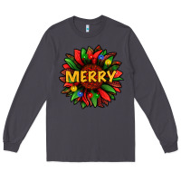 Smoke merry christmas with light sunflower bbs Long Sleeve Tee - BundleAndBundleShop