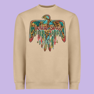 Wild Soul Thunderbird Heavyweight Sweatshirt Designed By Barkaloodesign