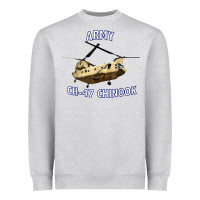 Heather Grey ARMY CH-47 CHINOOK HELICOPTER Heavyweight Sweatshirt - InspiraDesign