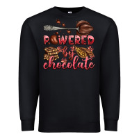 Black powered by chocolate Premium Sweatshirt - AdoDesignShop