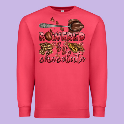 Powered By Chocolate Premium Sweatshirt Designed By Adodesignshop