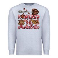 Heather Grey powered by chocolate Premium Sweatshirt - AdoDesignShop