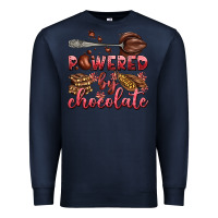 Navy powered by chocolate Premium Sweatshirt - AdoDesignShop