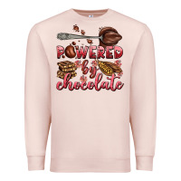 Pale Pink powered by chocolate Premium Sweatshirt - AdoDesignShop