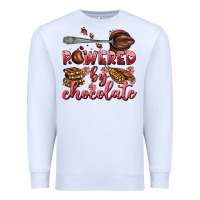 White powered by chocolate Premium Sweatshirt - AdoDesignShop