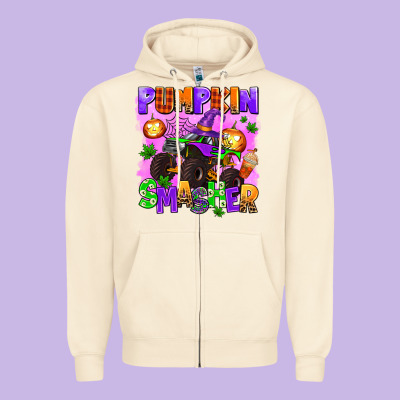 Pumpkin Smasher Zipper Hoodie Designed By Adodesignshop