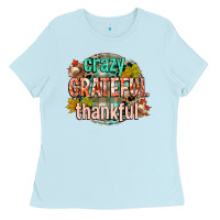 Baby Blue crazy grateful thankful Ladies Tee - CowGirlArtShop