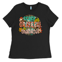 Black crazy grateful thankful Ladies Tee - CowGirlArtShop