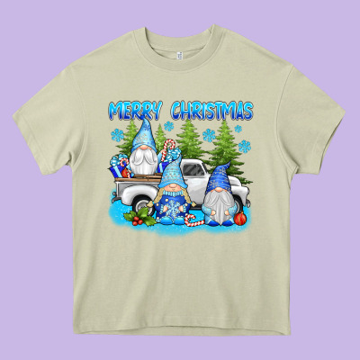 Merry Christmas Gnomies Heavy Core Tee Designed By Texasbilliewilder