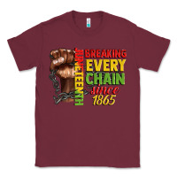 Burgundy juneteenth breaking every chain since 1865 Classic Tee - CowGirlArtShop