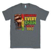 Charcoal Heather juneteenth breaking every chain since 1865 Classic Tee - CowGirlArtShop