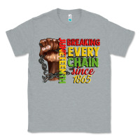 Heather Grey juneteenth breaking every chain since 1865 Classic Tee - CowGirlArtShop