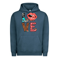 Pigment Midnight Navy valentines love Urban Hoodie - JahusDesignShop