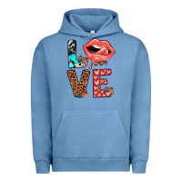 Pigment Pebble Blue valentines love Urban Hoodie - JahusDesignShop