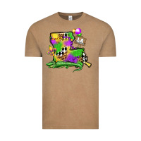 Vintage Coffee louisiana map alligator mardi gras olivia Vintage Tee - OliviaCreatesArt