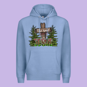 The Real Gift Is Jesus Premium Hoodie Designed By Cowhidedigitalart