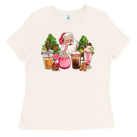 Bone pink christmas santa coffe cups Ladies Tee - CowGirlArtShop