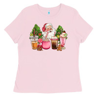 Bubblegum Pink pink christmas santa coffe cups Ladies Tee - CowGirlArtShop