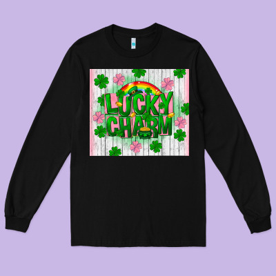 Lucky Charm St Patricks Day Long Sleeve Tee Designed By Fadigitalartstudio