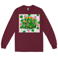 Burgundy lucky charm st patricks day Long Sleeve Tee - FaDigitalArtStudio