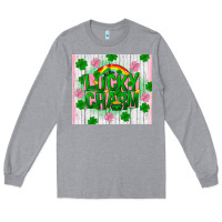 Heather Grey lucky charm st patricks day Long Sleeve Tee - FaDigitalArtStudio
