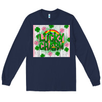 Navy lucky charm st patricks day Long Sleeve Tee - FaDigitalArtStudio