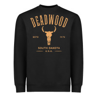 Black deadwood south dakota usa vintage distressed style design long sleeve Heavyweight Sweatshirt - StudioElite