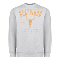 Heather Grey deadwood south dakota usa vintage distressed style design long sleeve Heavyweight Sweatshirt - StudioElite