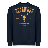 Navy deadwood south dakota usa vintage distressed style design long sleeve Heavyweight Sweatshirt - StudioElite