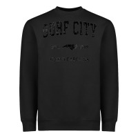 Black Surf City North Carolina Nc Vintage Sports Design Black Prin Heavyweight Sweatshirt - StudioElite