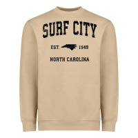 Mushroom Surf City North Carolina Nc Vintage Sports Design Black Prin Heavyweight Sweatshirt - StudioElite
