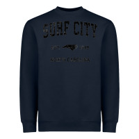 Navy Surf City North Carolina Nc Vintage Sports Design Black Prin Heavyweight Sweatshirt - StudioElite