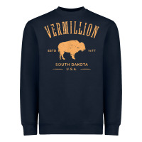 Navy vermillion south dakota bison distressed design t shirt Heavyweight Sweatshirt - StudioElite