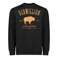 Black vermillion south dakota bison distressed design t shirt Heavyweight Sweatshirt - StudioElite