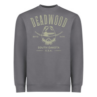 Deadwood South Dakota Usa Distressed Skull Design Souvenir Premium T S Heavyweight Sweatshirt | Teevron