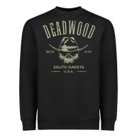 Black deadwood south dakota usa distressed skull design souvenir premium t s Heavyweight Sweatshirt - StudioElite
