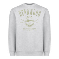 Heather Grey deadwood south dakota usa distressed skull design souvenir premium t s Heavyweight Sweatshirt - StudioElite