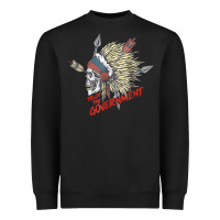 Black trust the government skull native american chief native t shirt Heavyweight Sweatshirt - StudioElite