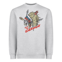 Heather Grey trust the government skull native american chief native t shirt Heavyweight Sweatshirt - StudioElite