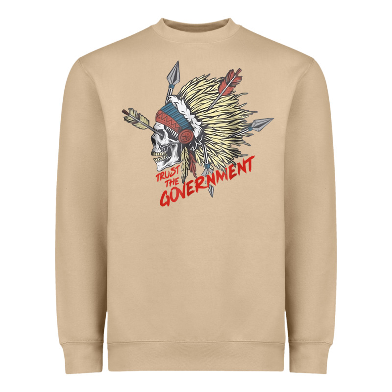 Trust The Government Skull Native American Chief Native T Shirt Heavyweight Sweatshirt by StudioElite | Teevron