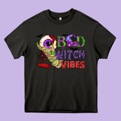 Bad Witch Vibes Heavy Core Tee Designed By Nancycooperartshop