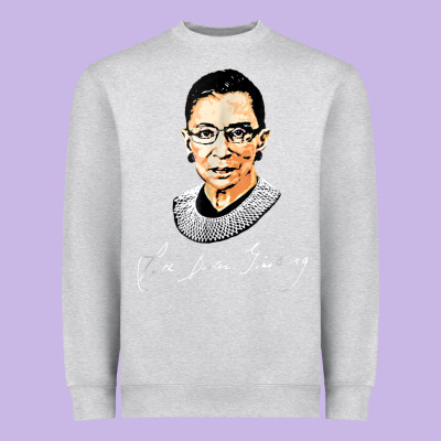 Rbg Ruth Bader Ginsburg Feminist T Shirt   Signature Art Heavyweight Sweatshirt Designed By Studioelite