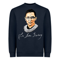 Navy rbg ruth bader ginsburg feminist t shirt   signature art Heavyweight Sweatshirt - StudioElite