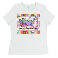 White peace loeve unicorns Ladies Tee - CowGirlArtShop