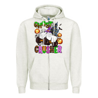 Oatmeal Heather ghost crusher Zipper Hoodie - AdoDesignShop
