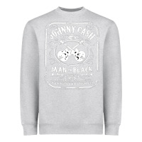 Heather Grey johnny cash man in black Heavyweight Sweatshirt - StudioElite