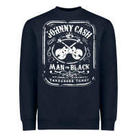 Navy johnny cash man in black Heavyweight Sweatshirt - StudioElite