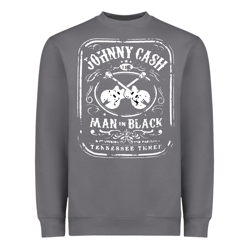 Johnny Cash Man In Black Heavyweight Sweatshirt by StudioElite | Teevron
