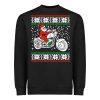 Black santa ridin motocycle Heavyweight Sweatshirt - StudioElite